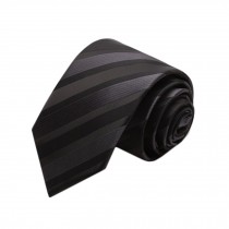 Simple&Chic Men's Business Ties Formal Necktie with Gift Box,Dark Stripe Black