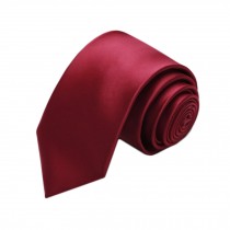 Simple&Chic Men's Business Ties Formal Necktie with Gift Box,Pure Claret Red