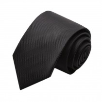Simple&Chic Men's Business Ties Formal Necktie with Gift Box,Black Twill