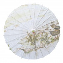 Chinese/Japanese Style Paper Umbrella Parasol 33-Inch Watery Region