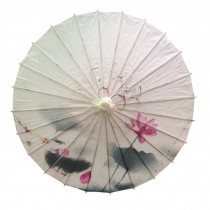 Chinese/Japanese Style Paper Umbrella Parasol 33-Inch Lotus blossom