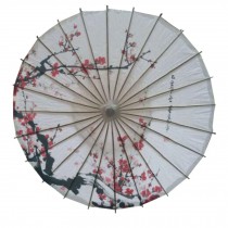 Chinese/Japanese Style Paper Umbrella Parasol 33-Inch Plum in Snow