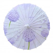Chinese/Japanese Style Paper Umbrella Parasol 33-Inch Purple Dandelion