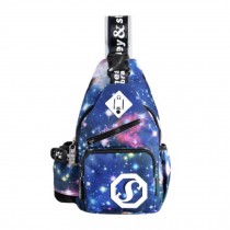 Unisex Outdoor Shoulder Sling Bag Chest Bag Pack With Bright Stars, Blue