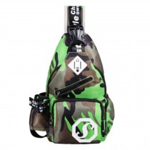 Unisex Outdoor Shoulder Sling Bag Chest Bag Pack With Camouflage, Green