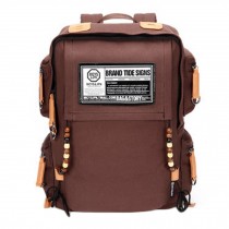 Durable Canvas School Bag Laptop Shoulder Bag Travel/Hiking Backpack,Coffee