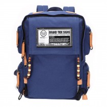 Durable Canvas School Bag Laptop Shoulder Bag Travel/Hiking Backpack,Navy