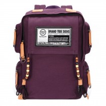 Durable Canvas School Bag Laptop Shoulder Bag Travel/Hiking Backpack,Purple