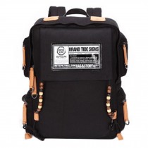 Durable Canvas School Bag Laptop Shoulder Bag Travel/Hiking Backpack,Black
