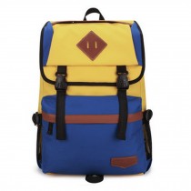 Durable Casual School Bag Laptop Shoulder Bag Travel Backpack,Blue/Yellow