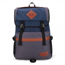 Durable Casual School Bag Laptop Shoulder Bag Travel Backpack,Navy/Grey