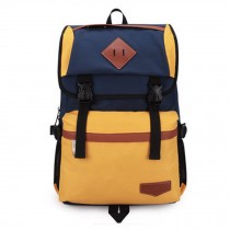 Durable Casual School Bag Laptop Shoulder Bag Travel Backpack,Navy/Yellow