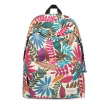 Durable Leaf Pattern School Bag Laptop Shoulder Bag Travel Backpack,White