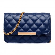 Elegant PU Leather Mini Crossbody Single Shoulder Bag For Ladies, Deep Blue