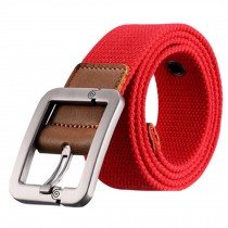 Durable Canvas Web Belt Tactical Belt with Buckle Best Gift, Red