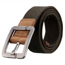 Durable Canvas Web Belt Tactical Belt with Buckle Military Style, Army Green