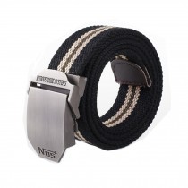 Web Belt Stylish stripe black Canvas Adjustable Essentials Waist Bel