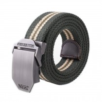 Stripe Waist Belt Fashion green Canvas Web Adjustable Belt