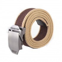 New Style khaki Canvas Web Belt Adjustable stripe Waist Belt