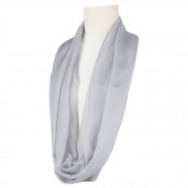 Ladies Trend Neckerchief Neck Warmer Mulberry Silk Scarf Collar Casual Scarf, Light Grey