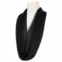Ladies Trend Neckerchief Neck Warmer Mulberry Silk Scarf Collar Casual Scarf, Black