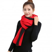 Women's Stylish Scarf Luxurious Pashmina Beautiful Knitting Scarf Red+black