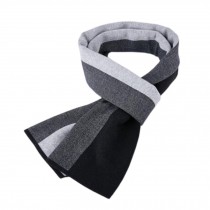 Winter Informal Scarf Neckerchief Keep Warm Scarf Easeful Long Knitting Scarves Grey/Black