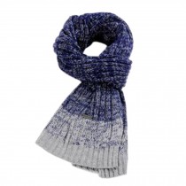 Stylish Korean Neck Warmer Scarf Long Knitted Scarves Casual Neckerchief Shawl Blue