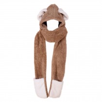 Winter Warm Hoodie Gloves Pocket/ Hat Long Scarf Shawl Snood Wraps Fashion   B