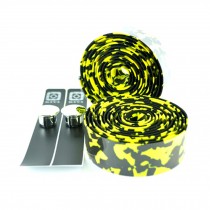 Set Of 2 Bicycle Anti-slip Handlebar Tape Decorating Bike Bar Tape Black/Yellow