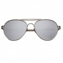 Large Frame Sunglasses,Color Film Reflective Polarized Sunglasses  Silver