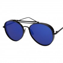 Thicken Color Film Reflective Large Frame Sunglasses For Drinving   Deep Blue