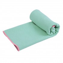 Extra Thickness Non Slip Yoga Towel Mat with Carry Bag(181*63CM, Light-blue)