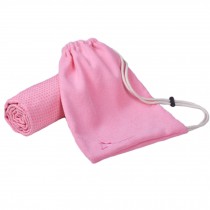 72"x24" Microfiber Non-Slip Yoga Towel Yoga Mat Blanket + Carry Bag, Peach