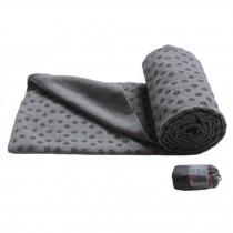 72"x24" Microfiber Non-Skid Yoga Towel Absorbent Yoga Mat Blanket+Carry Bag Gray