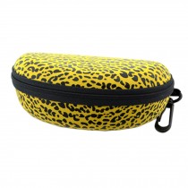 Portable Zip Sunglasses Box Spectacle Case Glasses Box with Hook,Yellow Leopard