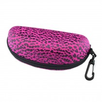 Portable Zip Sunglasses Box Spectacle Case Glasses Box with Hook,RoseRed Leopard