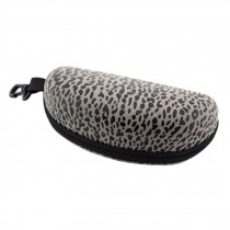 Portable Zip Sunglasses Box Spectacle Case Glasses Box with Hook,Grey Leopard
