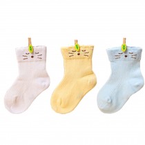 Infant 3 Pairs of Cozy Designer Unisex-Baby Cotton Socks,B