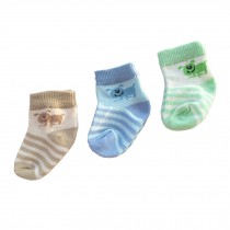 Infant 3 Pairs of Cozy Designer Unisex-Baby Cotton Socks,C