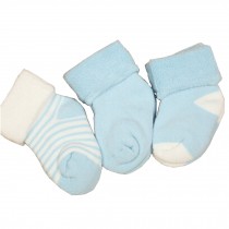 Infant 3 Pairs of Cozy Designer Unisex-Baby Cotton Socks,blue