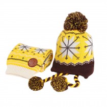 Infant Baby Winter Warm Knitting Baby Beanie Hat And Scarf Yellow