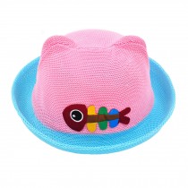 Kids Lovely Baby Hat Straw Sun Hats Cap Outdoor Caps, Pink & Light Blue