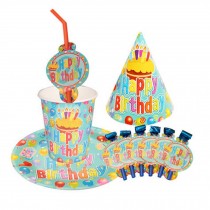 Children's Birthday Party Tableware Supplies Decoration Package For 6 Person HB
