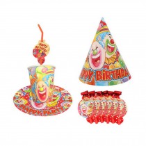 Children's Birthday Party Supplies Decoration Package For 6 Person Clown