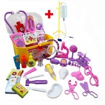 Role Play Game/ Doctor's Toys Medicine Cabinet Sets for Children Kids/ Pink