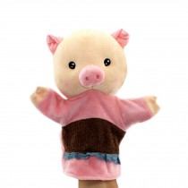 Lovely Kid's Glove Puppet Hand Dolls, Pig With Pink Clothes