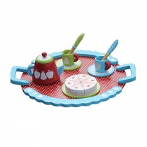 Kids Wooden Toy Food Pretend Play Food Mini Afternoon Tea Set