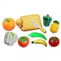 Pretend Play Cutting Fruit&Vegetables Set for Kids with Knife&Cutting Board,B