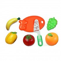 Pretend Play Cutting Fruit&Vegetables Set for Kids with Knife&Cutting Board,D